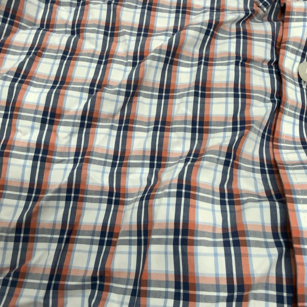 Duluth Trading Button Down Short Sleeve Shirt Mens 3XL Cotton Blue Plaid Pockets - Picture 5 of 8